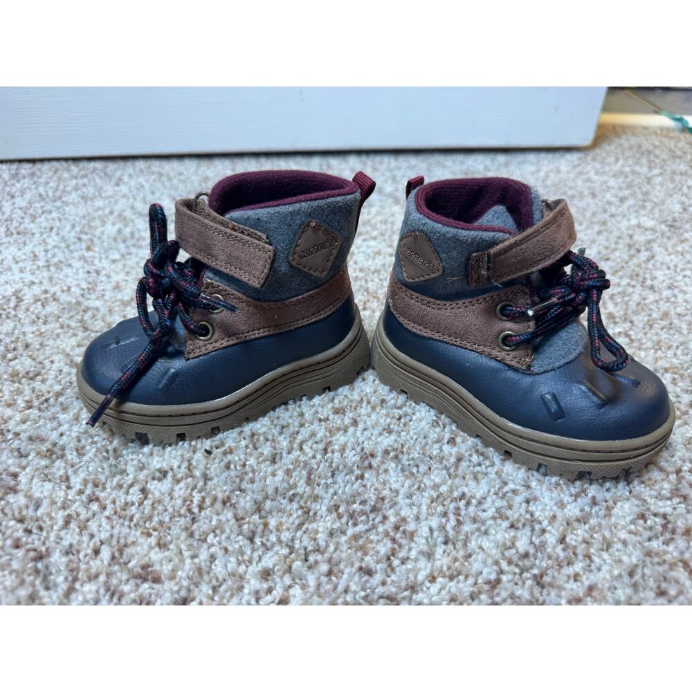 CARTERS baby/Toddler High Top boots; size 4, Brown - Picture 4 of 10